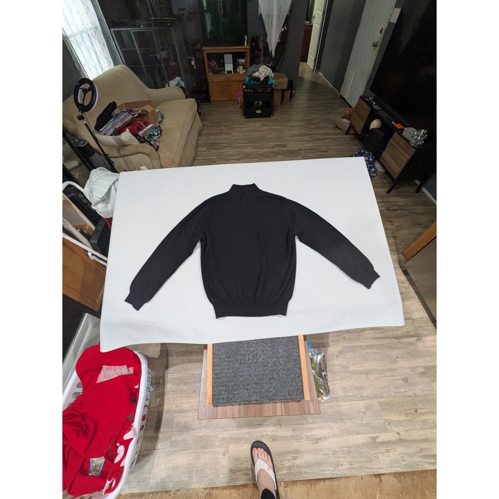 Charter Club Sweater Womens M Black Excellent 100% Cashmere Mock Neck Pullover